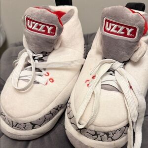 White and Gray House Slippers